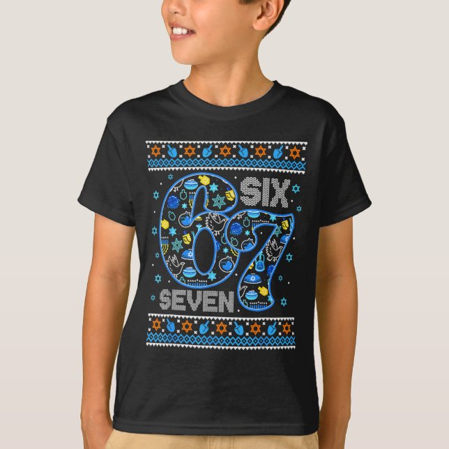 T-shirt Hanukkah 67 Six Seven Boy Girl Kids 67 Meme Hanukk (Devant)