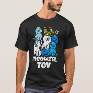 T-shirt Hanukkah Chats Meowzel Tov Chanukah Femmes Juives 