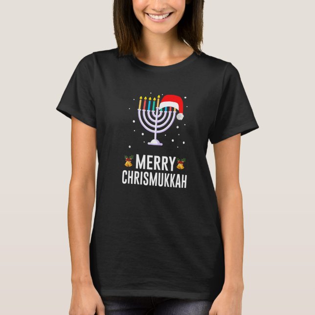 T-shirt Hanukkah Christmas  Merry Happy Chrismukkah Jewish (Devant)