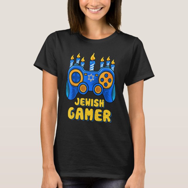 T-shirt Hanukkah Jewish Video Game Controller Gamer Chanuk (Devant)