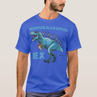 T-shirt Hanukkah T-Rex Menorasaurus Dinosaur Menorah Funny