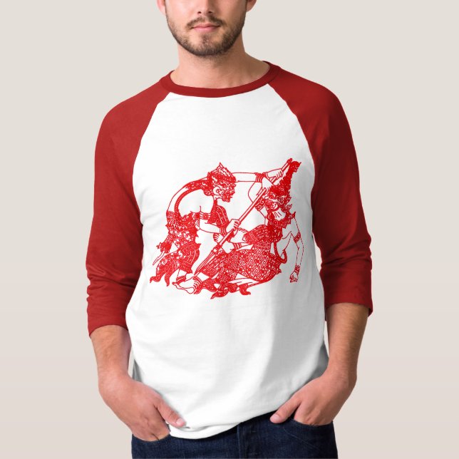 T-SHIRT HANUMAN - COMBAT DES DIEUX BOUDDHISTES ET INDOUS (Devant)