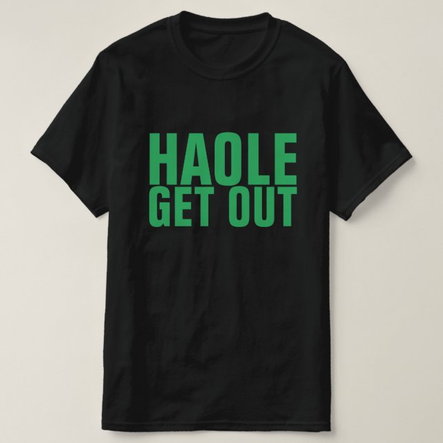T-SHIRT HAOLE NE SORTE PLUS ALOHA (Design devant)