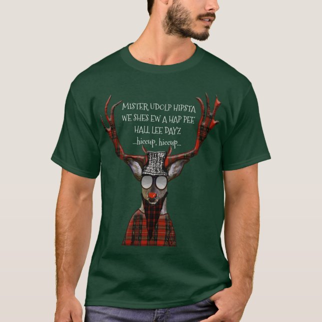 T-shirt Hap Pee Hall Lee Dayz Funny Hipster Deer (Devant)