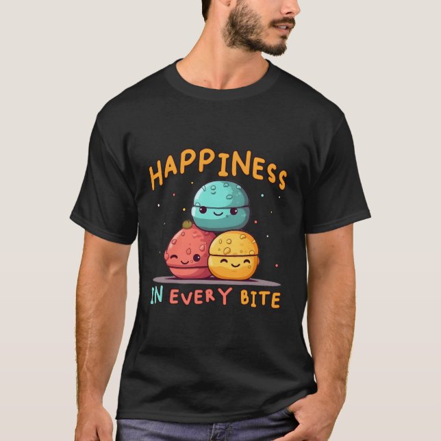 T-shirt Hapess Dans Chaque Bite Macaron Macaron (Devant)