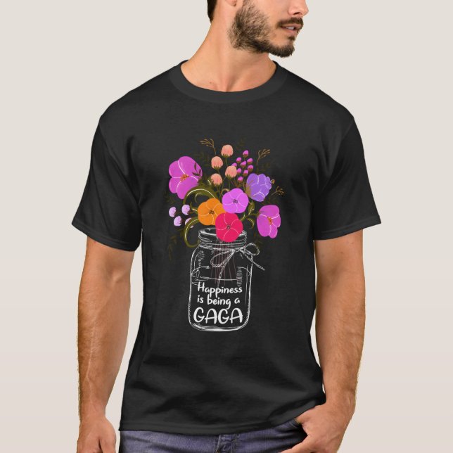 T-shirt Hapess Est Un A Pour Mamie Flower (Devant)