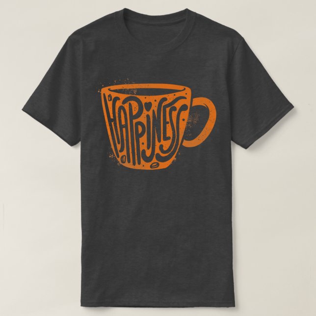 T-shirt Happiness Coffee Typographie (Design devant)