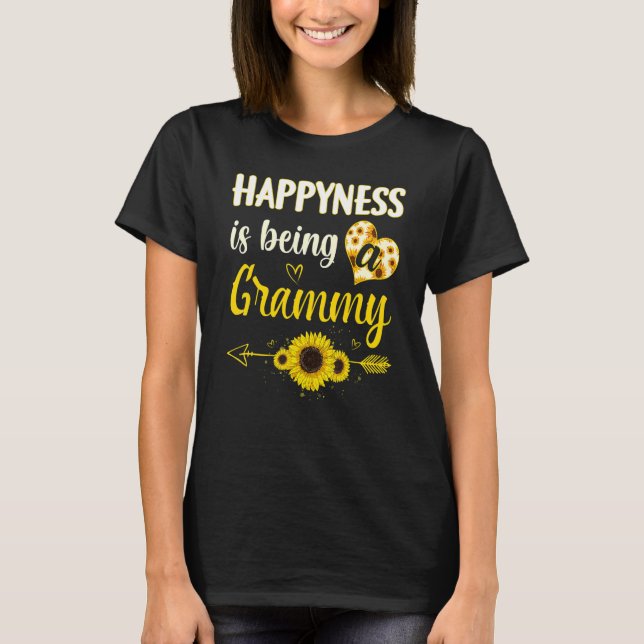 T-shirt Happiness Is Being A Grammy Sunflower Grandma Moth (Devant)