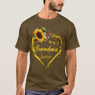 T-shirt Happiness Is Being A Grandma Est 2022 Sunflower Mo