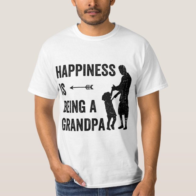 T-shirt Happiness is being a grandpa  (Devant)
