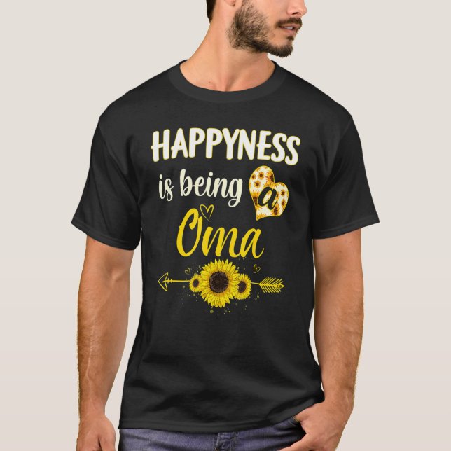 T-shirt Happiness Is Being A Oma Sunflower Grandma Mother' (Devant)