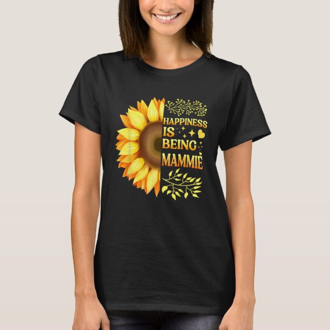 T-shirt Happiness Is Being Lala Grandma To Be Sunflower Mo (Devant)