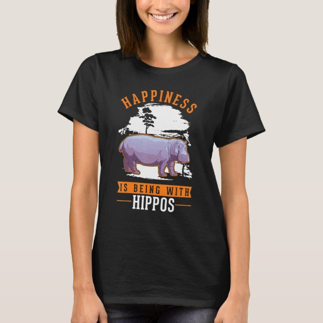 T-shirt Happiness is being with Hippos (Devant)