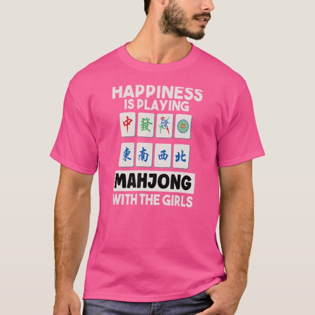 T-shirt Happiness Is Playing Mahjong (Devant)