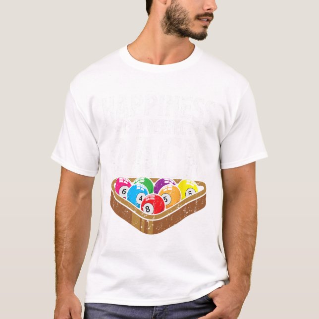 T-shirt Happiness Parfait Rack Funny Pool Player Billard (Devant)