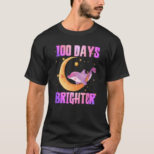 T-shirt Happy 100 Days of school 100 days brighter Cute do (Devant)