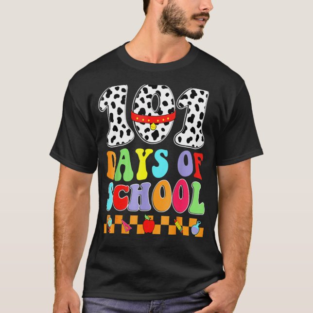 T-shirt Happy 100 Days of School 100th Day Dalmatian Dog T (Devant)