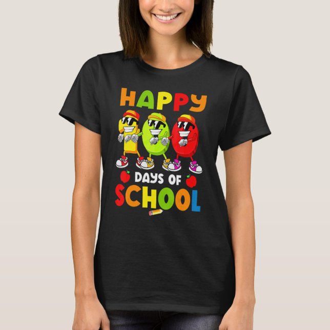 T-shirt Happy 100 Days Of School Flossing Dance 100 Days S (Devant)