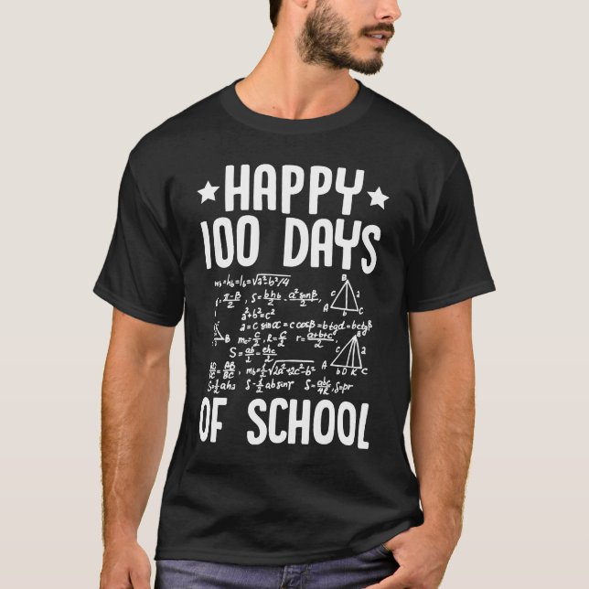 T-shirt Happy 100 Days Of School Math Teacher Equations 10 (Devant)