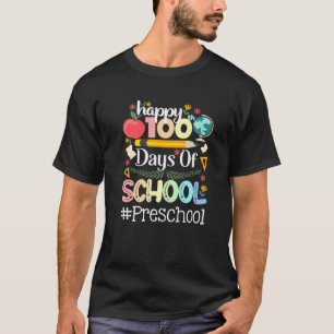 T-shirt Happy 100 Days Of School PRE SCHOOL 100Th Day Pop
