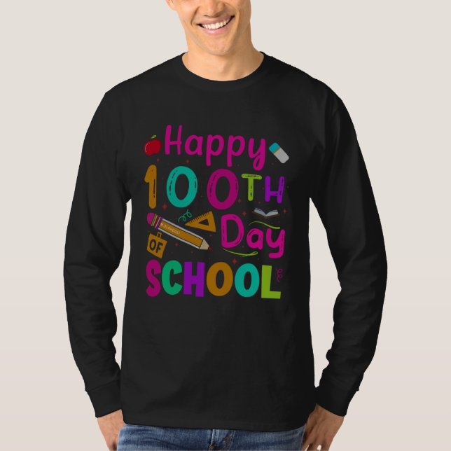 T-shirt Happy 100 Days of School Teachers Kids 100th Day o (Devant)