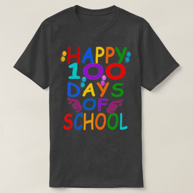 T-shirt happy 100 jours école Chemise Enseignants Étudiant (Design devant)