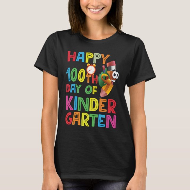 T-shirt Happy 100th Day Of Kindergarten  Pencil 2023 (Devant)