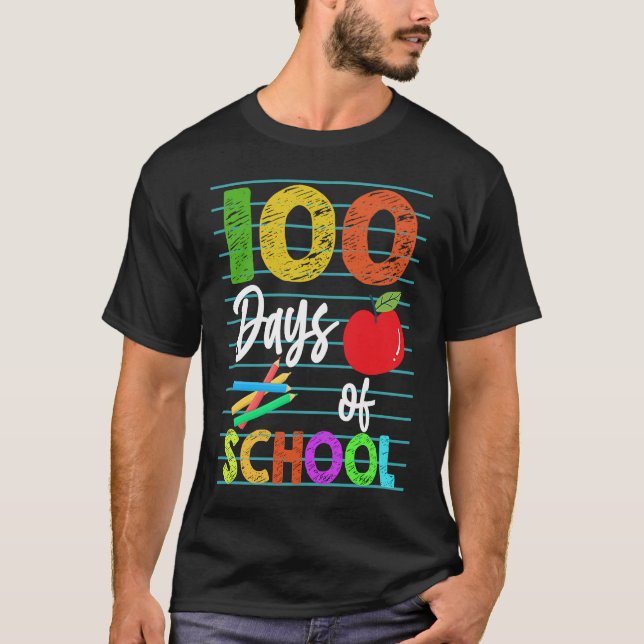 T-shirt Happy 100th Day of Kindergarten School Teacher Stu (Devant)