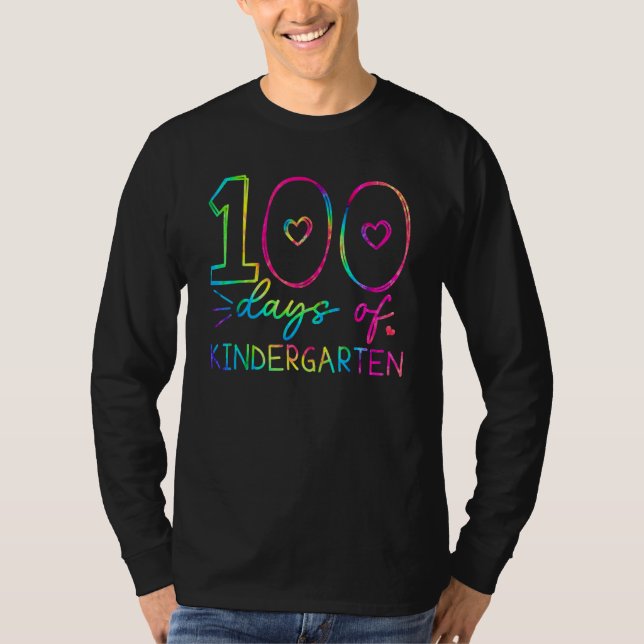 T-shirt Happy 100th Day Of Kindergarten Tie Dye 100 Days T (Devant)