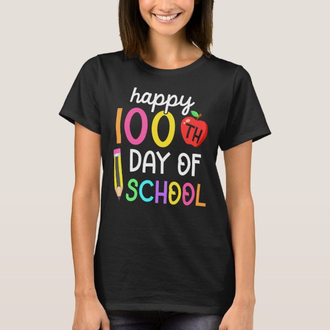 T-shirt Happy 100th Day Of School 100 Days Of School Smart (Devant)