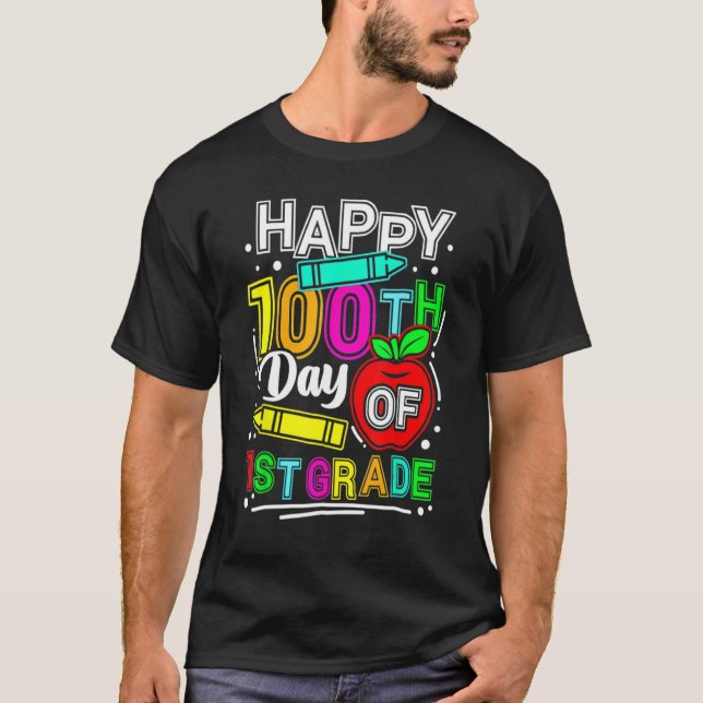 T-shirt Happy 100th Day Of School 100 Days Smarter Cute 1s (Devant)