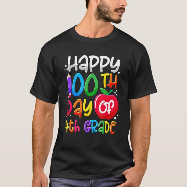T-shirt Happy 100th Day Of School 100 Days Smarter Cute 4t (Devant)
