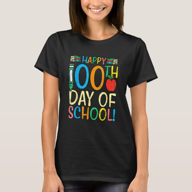 T-shirt Happy 100th Day Of School 100 Days Smarter Teacher (Devant)