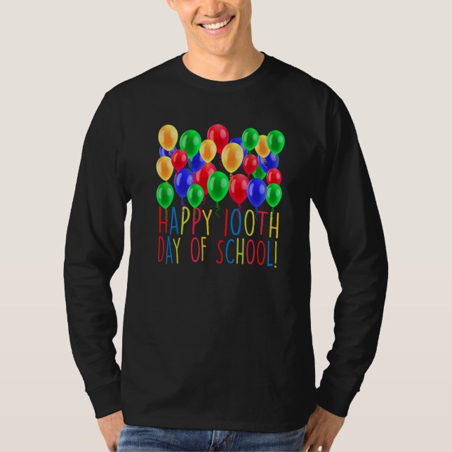 T-shirt Happy 100th Day Of School Balloon 100 Days Teacher (Devant)