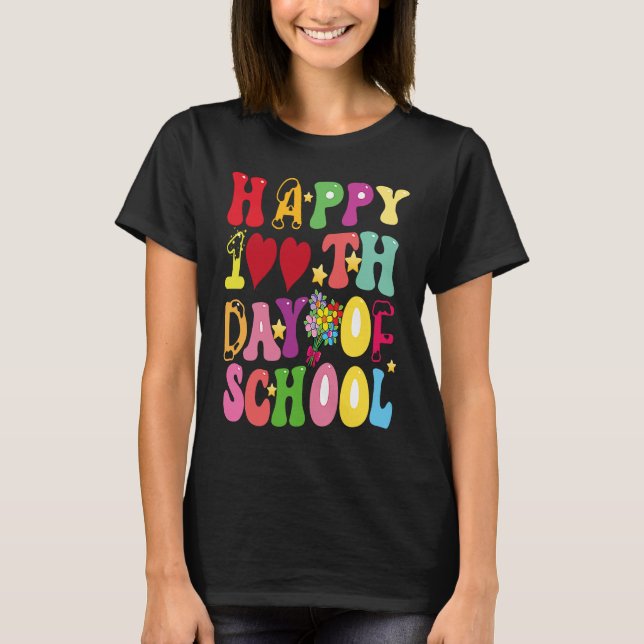 T-shirt Happy 100th Day of School celebrated by students (Devant)