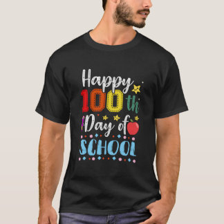 T-shirt Happy 100Th Day Of School Colorful Teacher And Stu