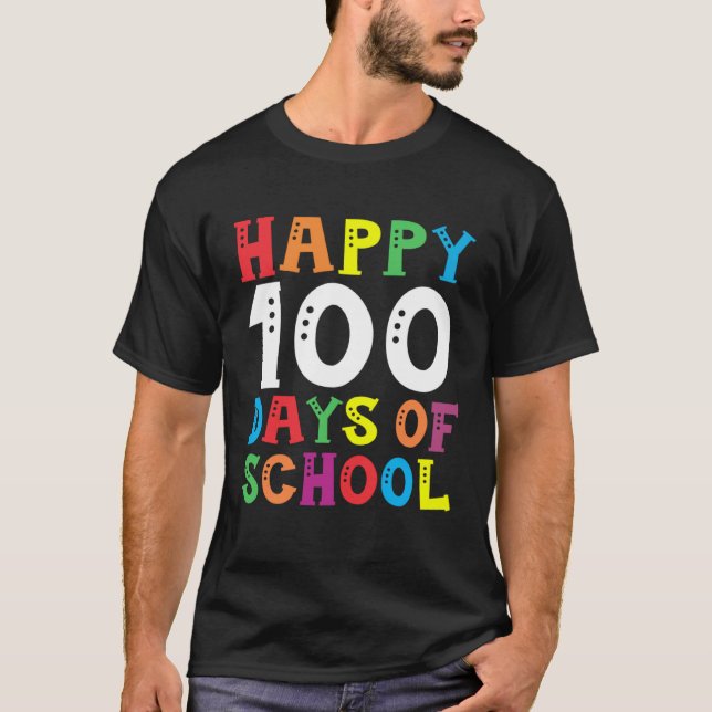 T-shirt Happy 100th Day of School Gift 100 Day Teacher Stu (Devant)