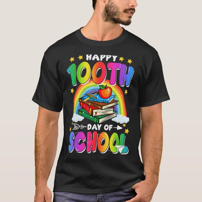 T-shirt Happy 100th Day Of School Groovy 100 Days Of Schoo (Devant)