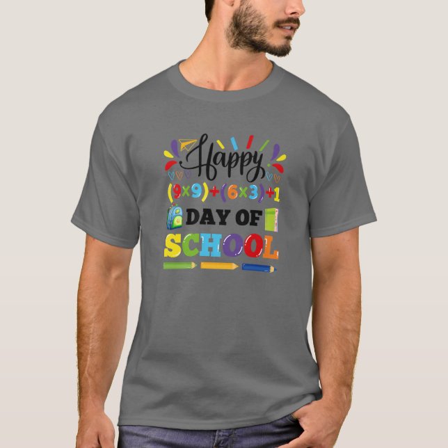 T-shirt Happy 100Th Day Of School Teacher Boys Girls 100 D (Devant)
