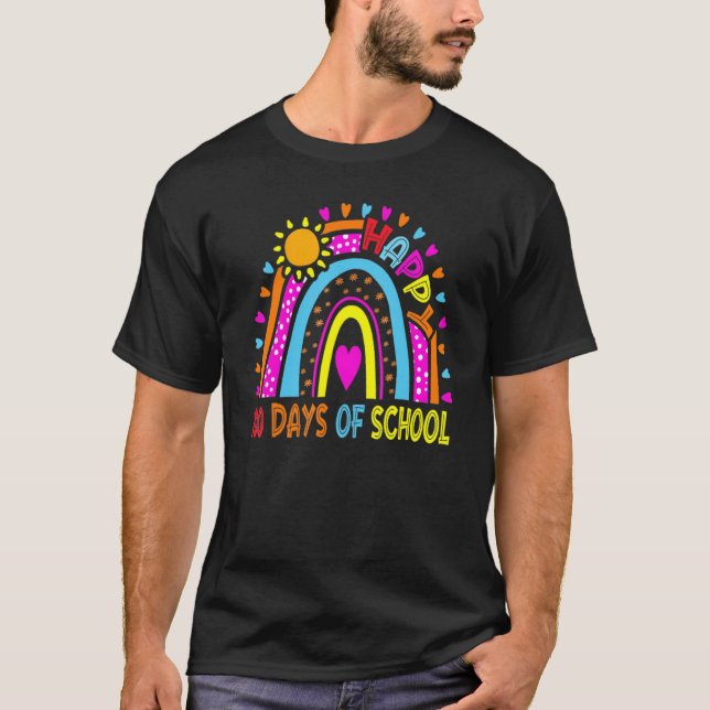 T-shirt Happy 100th Day Of School Teacher Kids 100 Days Ra (Devant)