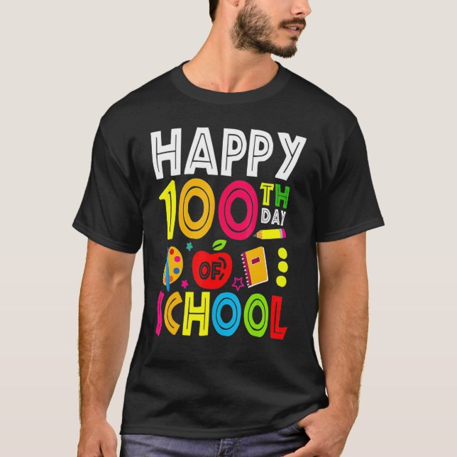 T-shirt Happy 100th Day Of School Teacher Student 100th Da (Devant)