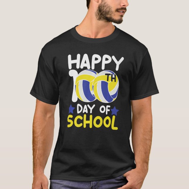 T-shirt Happy 100th Day Of School volleyball 100 days of s (Devant)