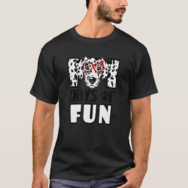 T-shirt Happy 101 Days Fun Cute Dog 100 Days Smarter Stude (Devant)