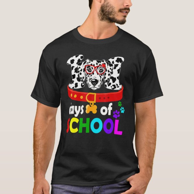 T-shirt Happy 101 Days School Cute Dog 100 Days Smarter St (Devant)