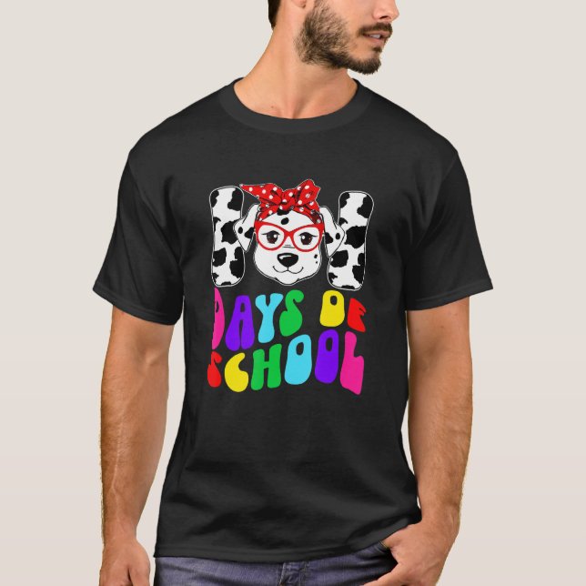 T-shirt Happy 101 Days School Cute Dog 100 Days Smarter St (Devant)