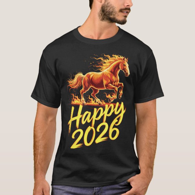 T-shirt Happy 2026 Year Of The Horse Chinese Zodiac New Ye (Devant)