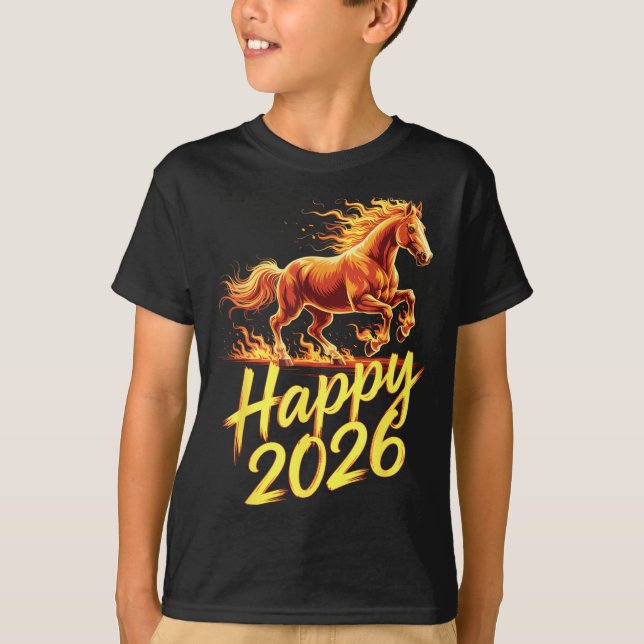 T-shirt Happy 2026 Year Of The Horse Chinese Zodiac New Ye (Devant)