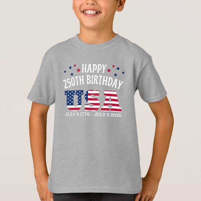 T-shirt Happy 250th birthday USA (Devant)