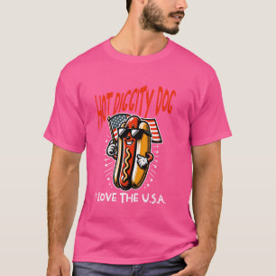 T-shirt Happy 4 juillet Hot Dog Love USA Funny Family