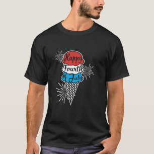T-shirt Happy 4 juillet Ice Cream Cone Funny Amérique USA